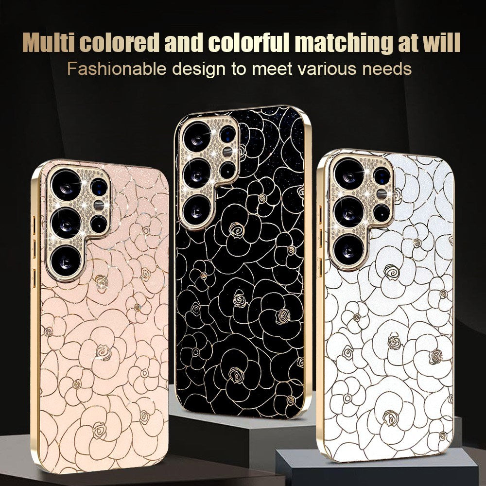 Samsung Galaxy S26 Ultra EIDERWOOD Hybrid Plastic Case with Flowers & Diamond Camera - Black