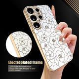 Samsung Galaxy S26 Ultra EIDERWOOD Hybrid Plastic Case with Flowers & Diamond Camera - White