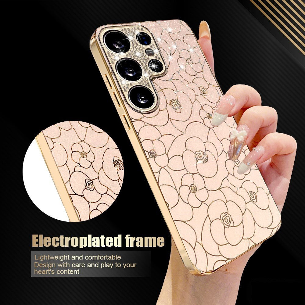 Samsung Galaxy S26 Ultra EIDERWOOD Hybrid Plastic Case with Flowers & Diamond Camera - Pink