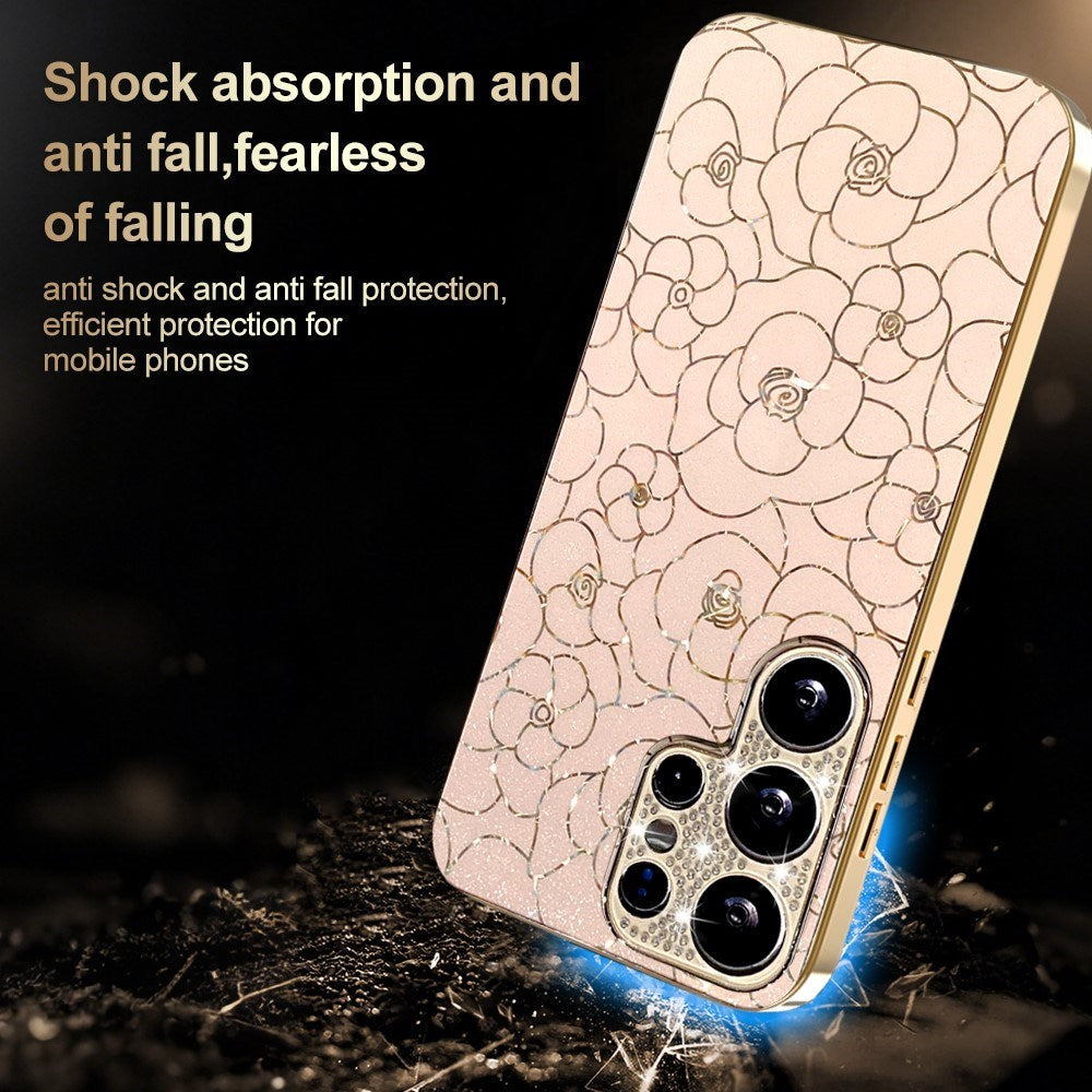 Samsung Galaxy S26 Ultra EIDERWOOD Hybrid Plastic Case with Flowers & Diamond Camera - Pink
