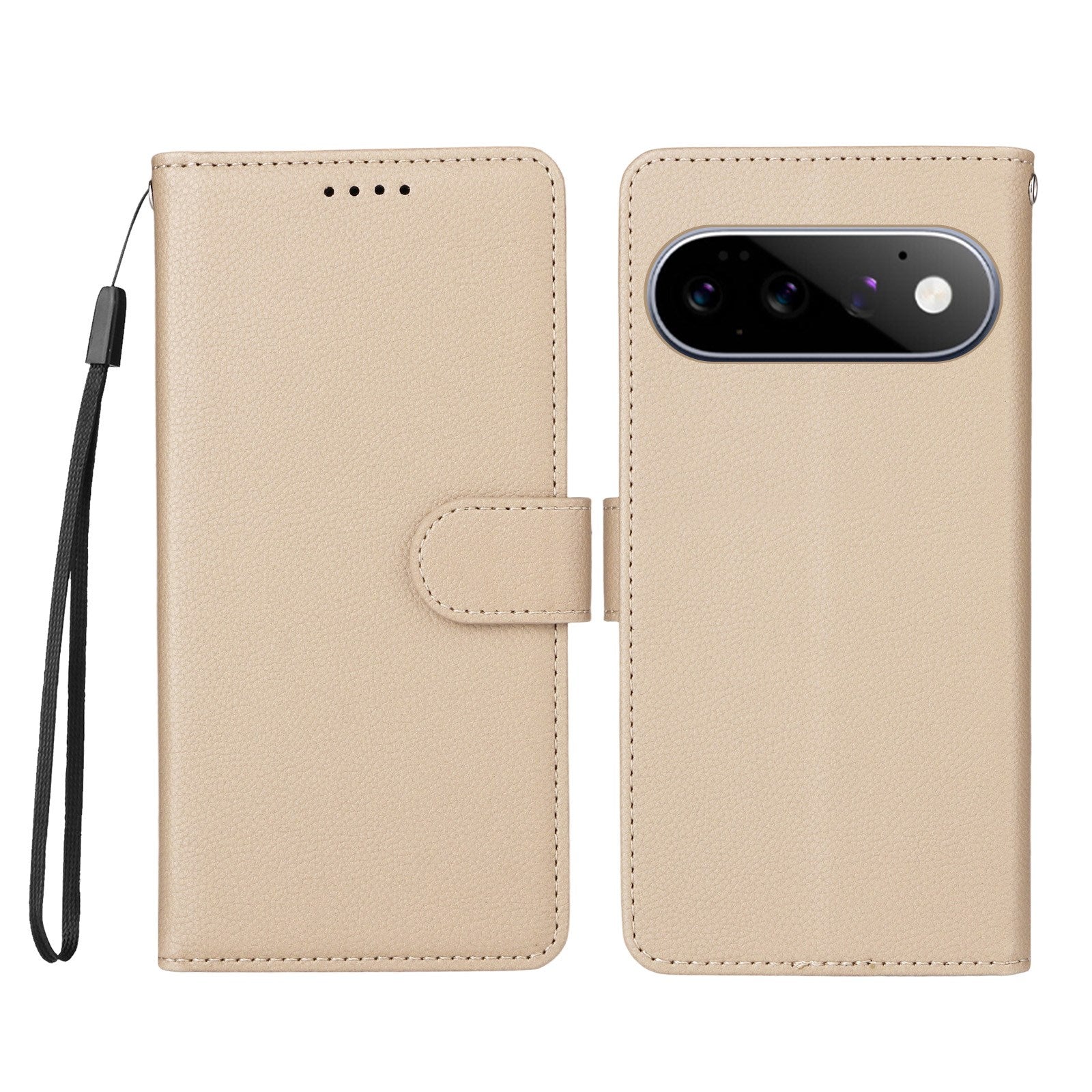 EIDERWOOD Google Pixel 11 / 11 Pro Flip Case - Card Holder & Wrist Strap - Beige