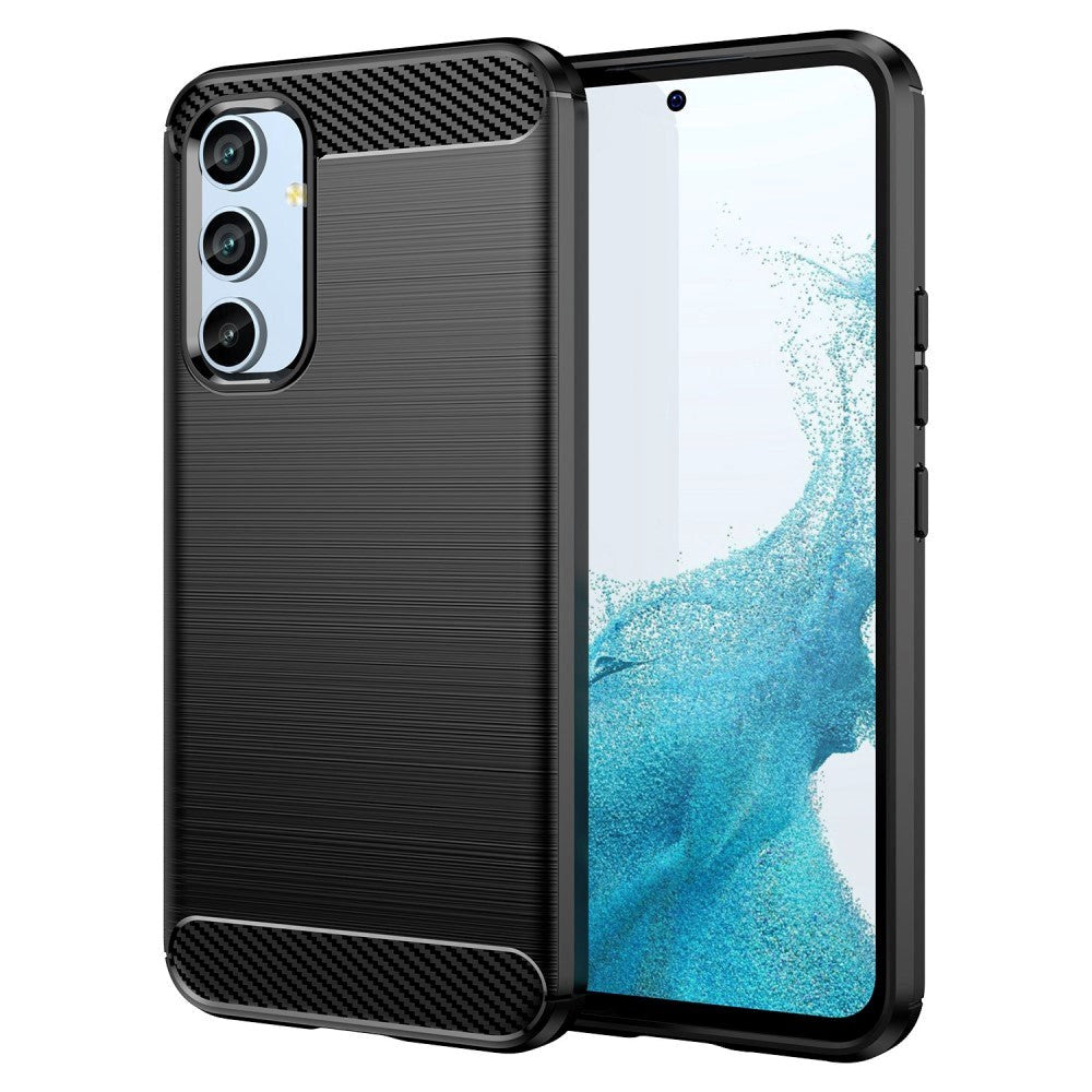 Samsung Galaxy A54 (5G) Carbon Fiber Flexible Plastic Case - Black