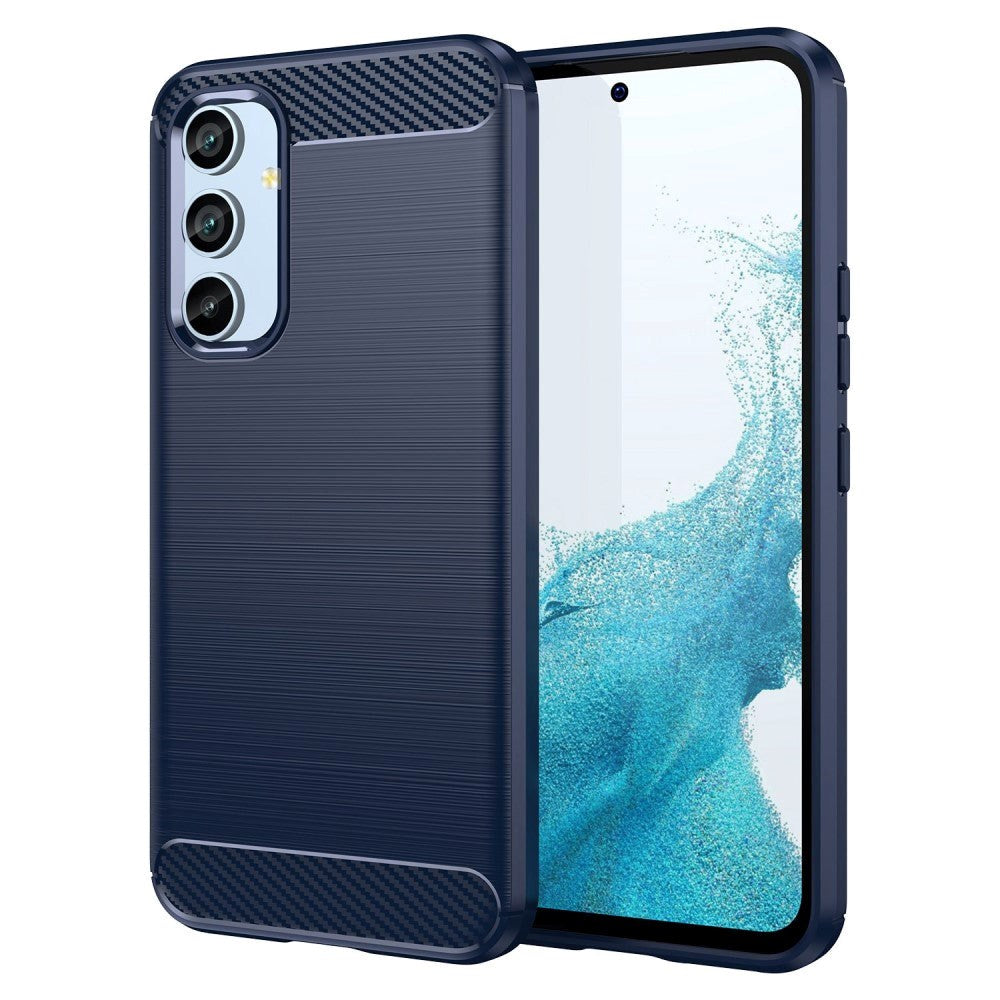 Samsung Galaxy A54 (5G) Carbon Fiber Flexible Plastic Case - Blue