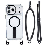 iPhone 17 Pro EIDERWOOD Case with Stand Function & Shoulder / Wrist Strap - MagSafe Compatible - Black