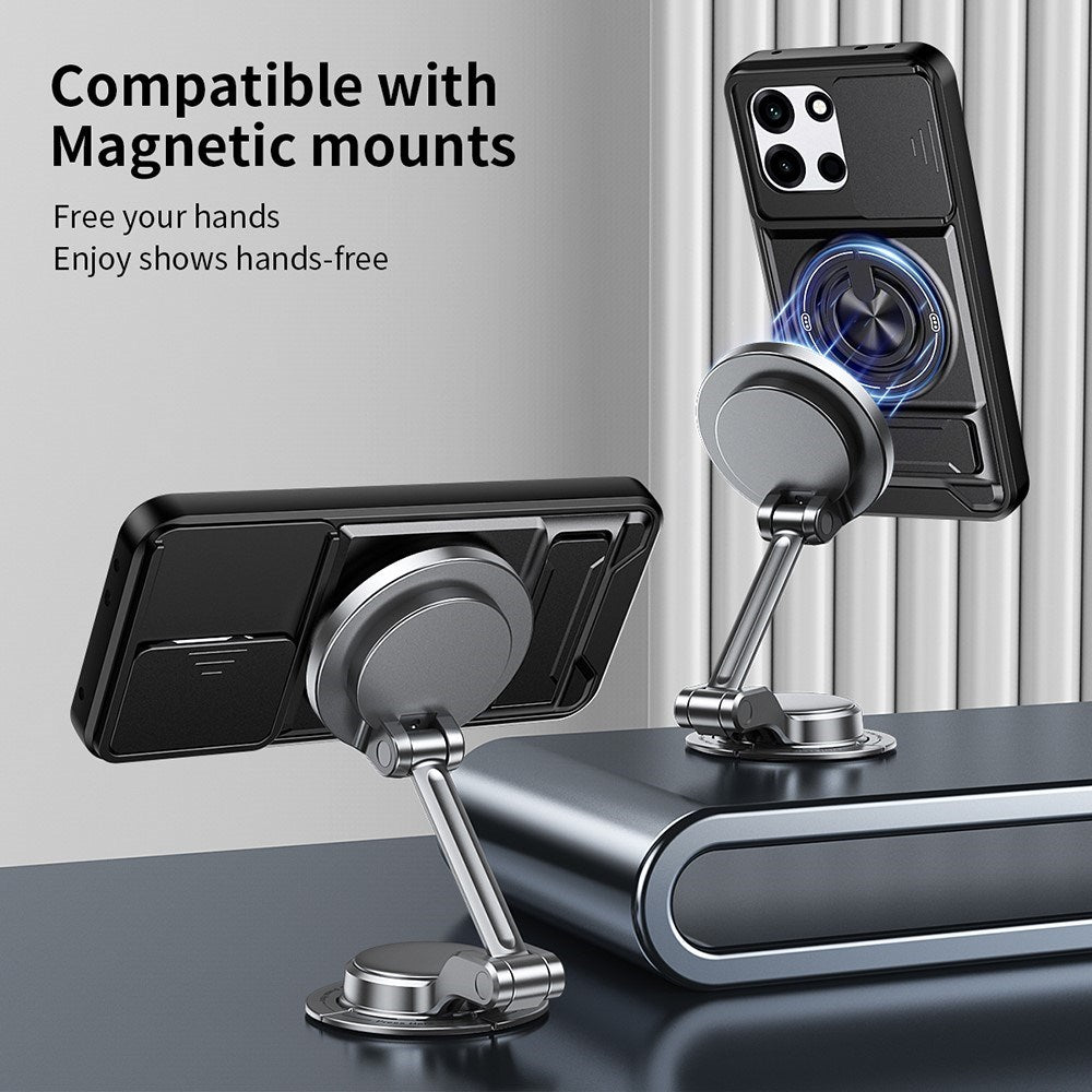OnePlus Nord CE6 / Nord 6 EIDERWOOD Hybrid Tough Case with Kickstand & Cam Slider - MagSafe Compatible - Silver