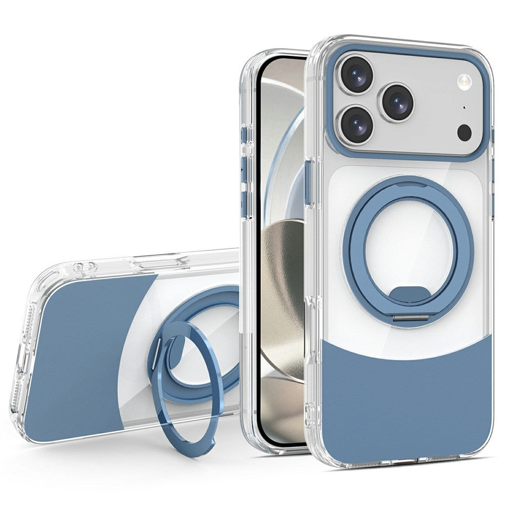 iPhone 17 Pro Max EIDERWOOD Hybrid Case with Stand Function - MagSafe Compatible - Transparent / Blue