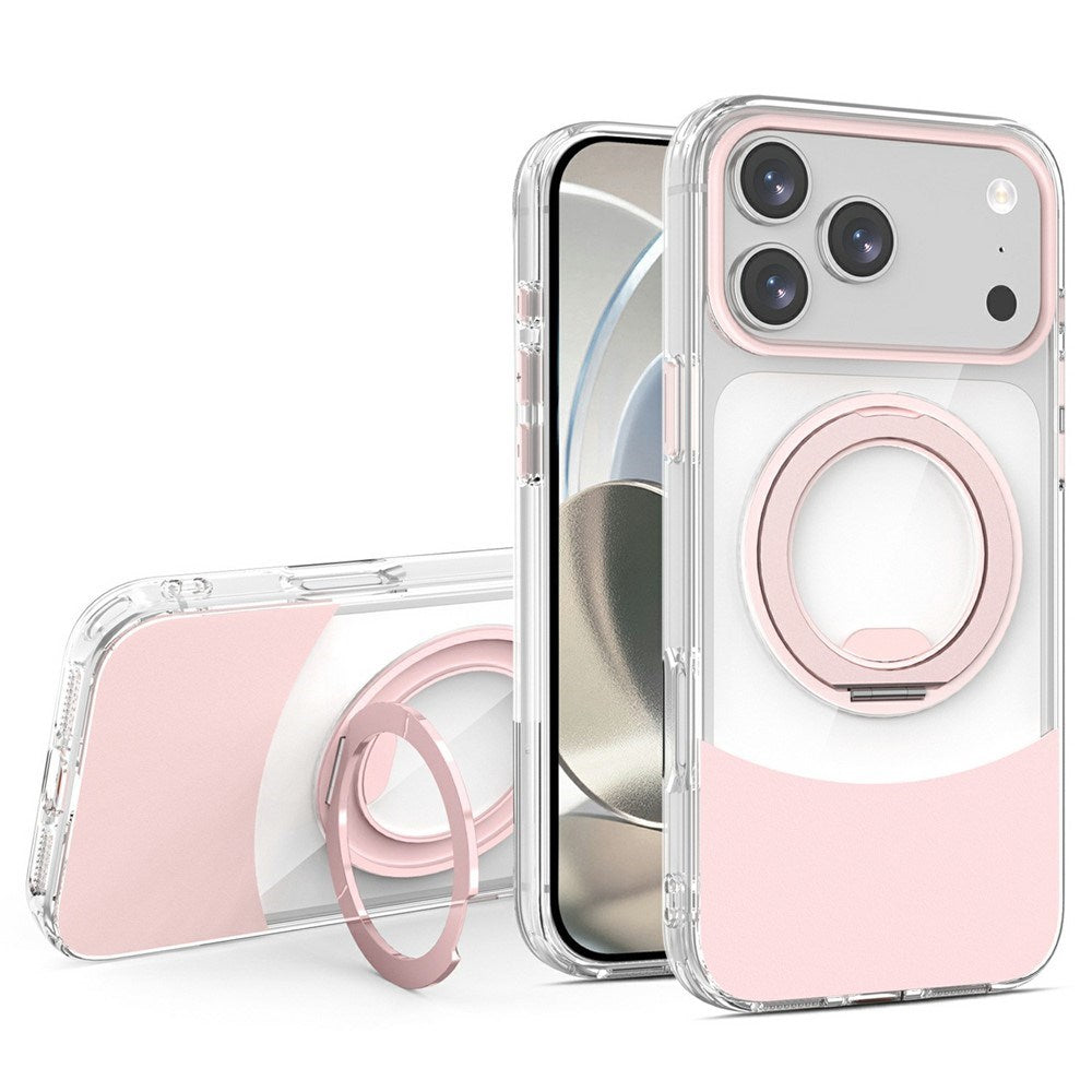 iPhone 17 Pro Max EIDERWOOD Hybrid Case with Stand Function - MagSafe Compatible - Transparent / Pink