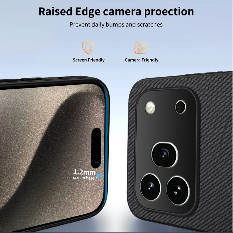 Honor 600 Pro WANLONFENG Case with Carbon Texture - MagSafe Kompatibel - Purple