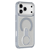 iPhone 17 Pro EIDERWOOD Hybrid Case with Heat Dissipation & 360° Rotating Kickstand - MagSafe Compatible - White