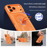 iPhone 17 Pro EIDERWOOD Hybrid Case with Heat Dissipation & 360° Rotating Kickstand - MagSafe Compatible - White