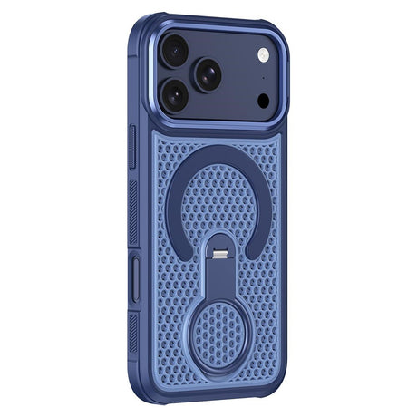 iPhone 17 Pro EIDERWOOD Hybrid Case with Heat Dissipation & 360° Rotating Kickstand - MagSafe Compatible - Blue