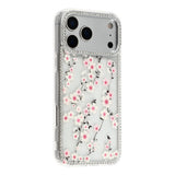 iPhone 17 Pro Max EIDERWOOD Hybrid Case with Rhinestone & Floral Design - Transparent / Cherry Blossoms