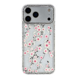 iPhone 17 Pro Max EIDERWOOD Hybrid Case with Rhinestone & Floral Design - Transparent / Cherry Blossoms