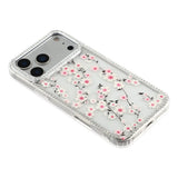 iPhone 17 Pro Max EIDERWOOD Hybrid Case with Rhinestone & Floral Design - Transparent / Cherry Blossoms