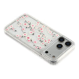 iPhone 17 Pro Max EIDERWOOD Hybrid Case with Rhinestone & Floral Design - Transparent / Cherry Blossoms