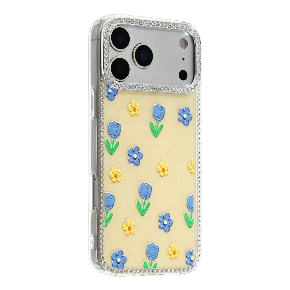 iPhone 17 Pro Max EIDERWOOD Hybrid Case with Rhinestone & Floral Design - Yellow / Tulips