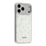 iPhone 17 Pro Max EIDERWOOD Hybrid Case with Rhinestone & Floral Design - White / Spring Flowers