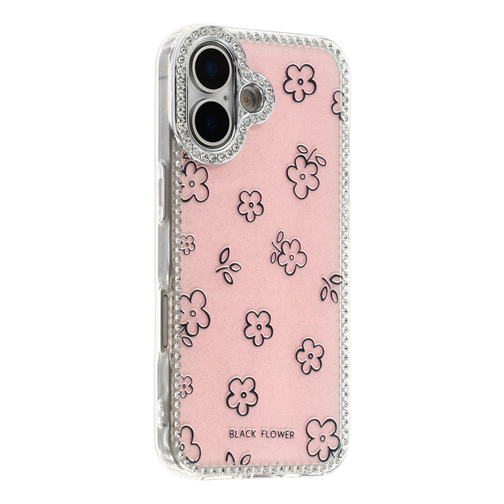 iPhone 17 EIDERWOOD Hybrid Case with Rhinestone & Floral Design - Pink / Flowers