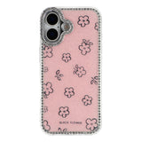 iPhone 17 EIDERWOOD Hybrid Case with Rhinestone & Floral Design - Pink / Flowers