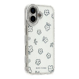 iPhone 17 EIDERWOOD Hybrid Case with Rhinestone & Floral Design - White / Flowers