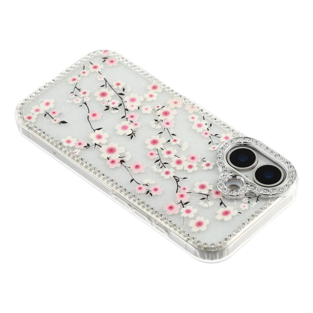 iPhone 17 EIDERWOOD Hybrid Case with Rhinestone & Floral Design - Transparent / Cherry Blossoms