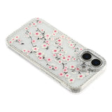 iPhone 17 EIDERWOOD Hybrid Case with Rhinestone & Floral Design - Transparent / Cherry Blossoms