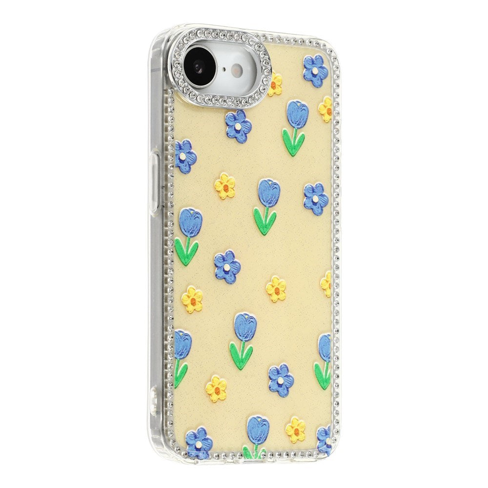 iPhone 17e / 16e EIDERWOOD Hybrid Case with Rhinestone & Floral Design - Yellow / Tulips