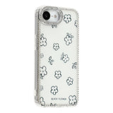 iPhone 17e / 16e EIDERWOOD Hybrid Case with Rhinestone & Floral Design - White / Flowers