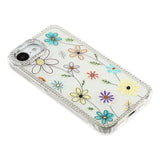 iPhone 17e / 16e EIDERWOOD Hybrid Case with Rhinestone & Floral Design - White / Multicolored Flowers