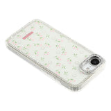 iPhone 17e / 16e EIDERWOOD Hybrid Case with Rhinestone & Floral Design - White / Spring Flowers