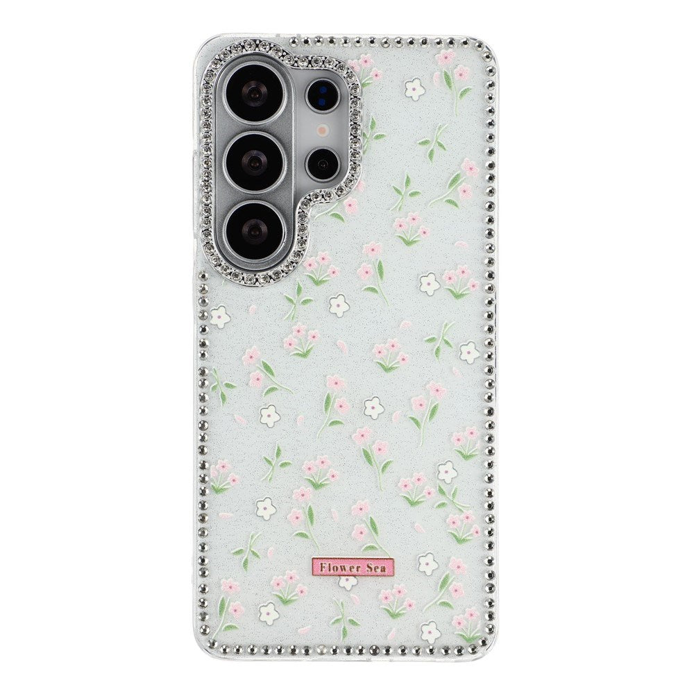 Samsung Galaxy S26 Ultra EIDERWOOD Hybrid Case with Rhinestone & Floral Design - White / Spring Flowers
