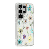 Samsung Galaxy S26 Ultra EIDERWOOD Hybrid Case with Rhinestone & Floral Design - White / Multicolored Flowers