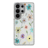 Samsung Galaxy S26 Ultra EIDERWOOD Hybrid Case with Rhinestone & Floral Design - White / Multicolored Flowers