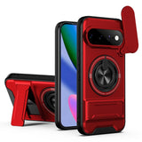 Google Pixel 11 / 11 Pro EIDERWOOD Hybrid Tough Case with Kickstand & Cam Slider - MagSafe Compatible - Red
