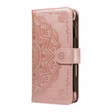iPhone 17 EIDERWOOD Flip Case with 9 x Card Holder - Zipper Pocket - RFDI Blocking - Strap - Rose Gold