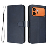 Honor 600 / 600 Pro EIDERWOOD Faux Leather Flip Case with Strap - Blue