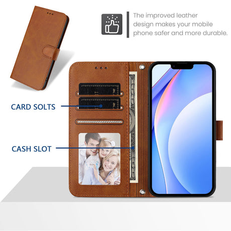Honor 600 / 600 Pro EIDERWOOD Faux Leather Flip Case with Strap - Brown