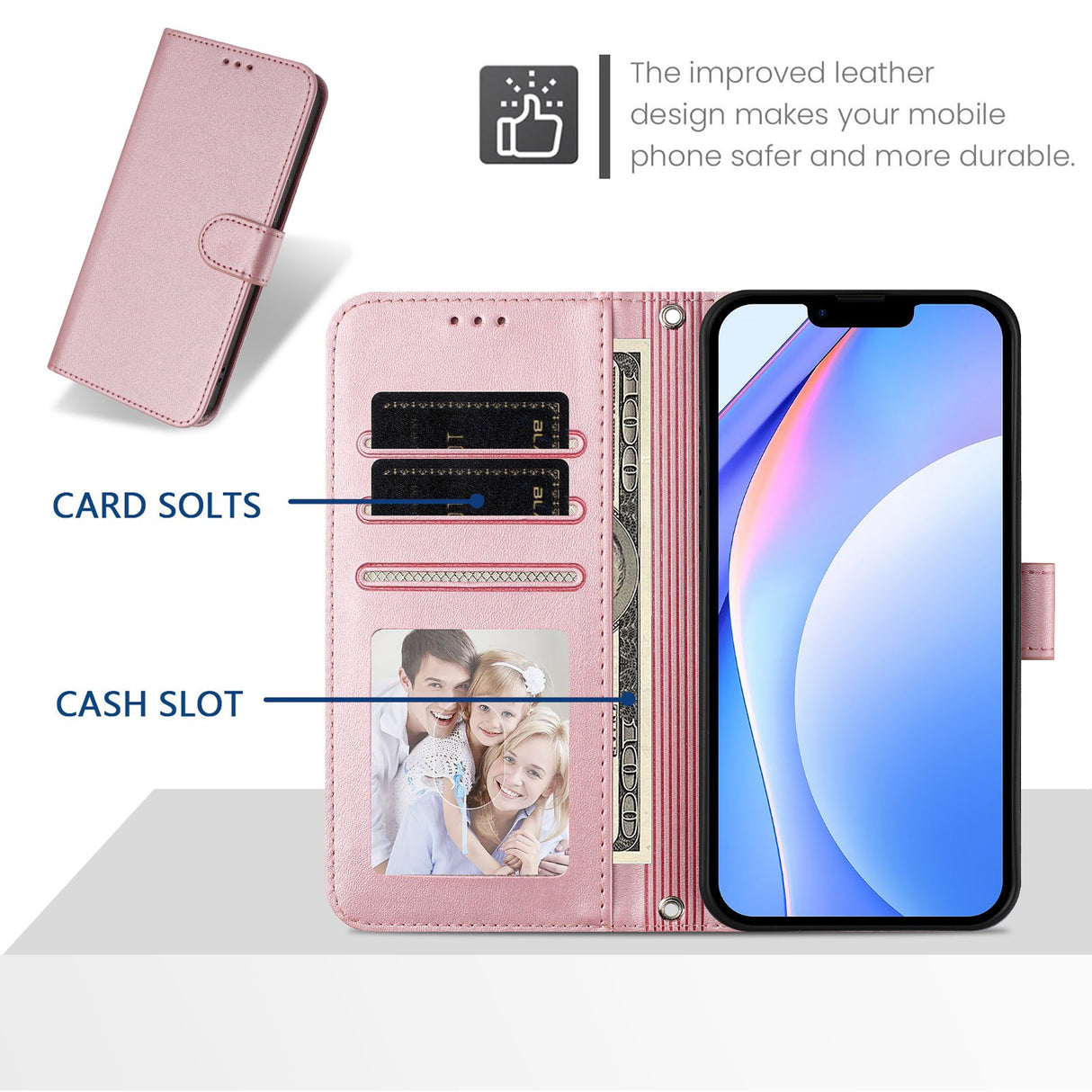 Honor 600 / 600 Pro EIDERWOOD Faux Leather Flip Case with Strap - Pink