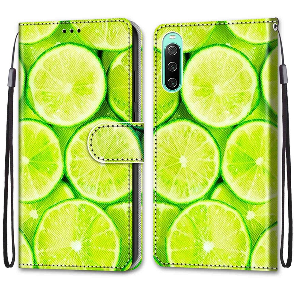 Sony Xperia 10 IV Leather Wallet Case w. Strap - Lime