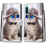 Sony Xperia 10 IV Leather Wallet Case w. Strap - Cat with Sunglasses