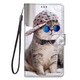 Sony Xperia 10 IV Leather Wallet Case w. Strap - Cat with Sunglasses