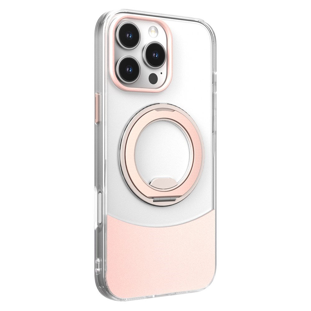 iPhone 16 Pro EIDERWOOD Hybrid Case with Stand Function - MagSafe Compatible - Transparent / Pink