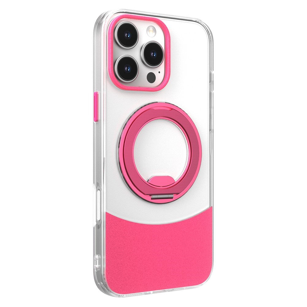 iPhone 14 / 13 EIDERWOOD Hybrid Case with Stand Function - MagSafe Compatible - Transparent / Hot Pink