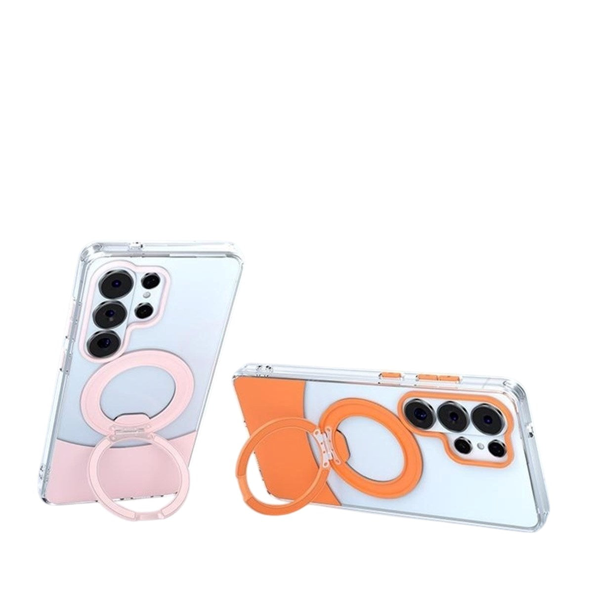 Samsung Galaxy S26 Ultra EIDERWOOD Hybrid Case with Stand Function - MagSafe Compatible - Transparent / Pink