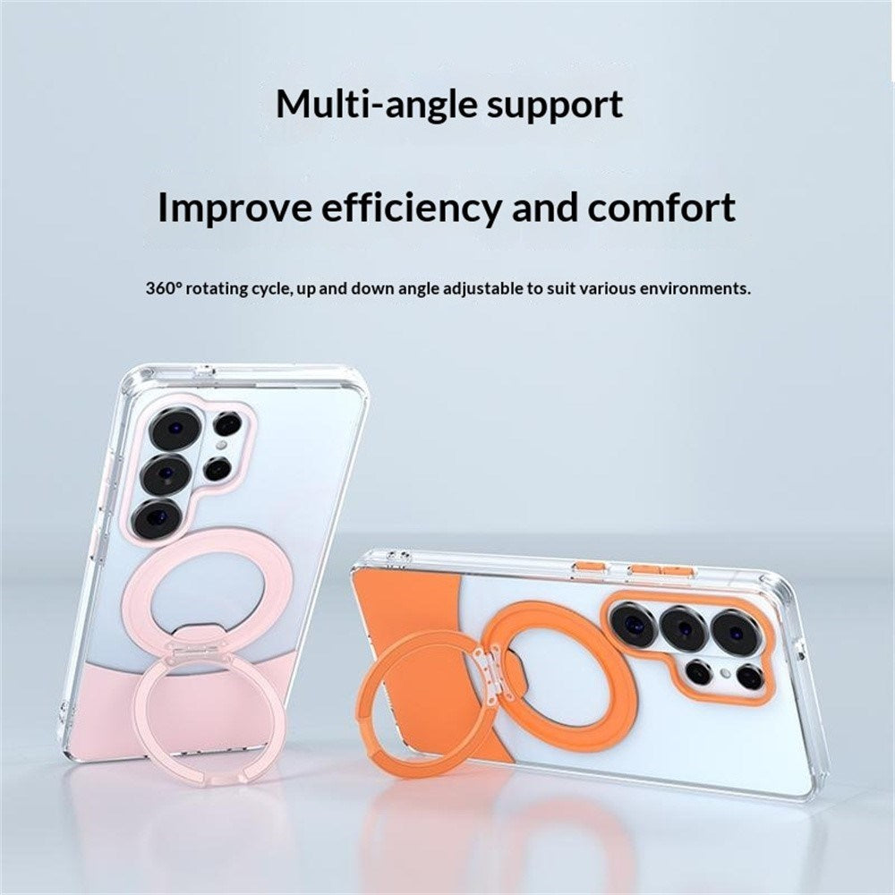 Samsung Galaxy S26 EIDERWOOD Hybrid Case with Stand Function - MagSafe Compatible - Transparent / Pink