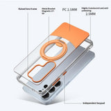 Samsung Galaxy S26 Ultra EIDERWOOD Hybrid Case with Stand Function - MagSafe Compatible - Transparent / Green