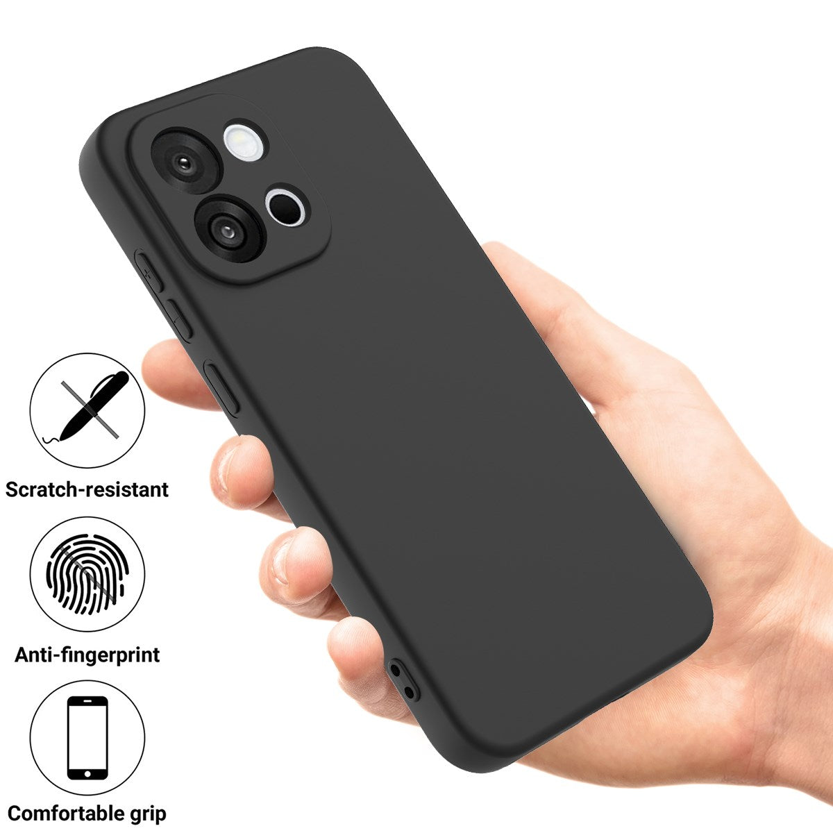 OnePlus Nord 6 EIDERWOOD Lined Silicone Case with Strap - Black