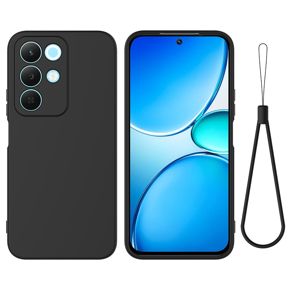 Realme C100 EIDERWOOD Silicone Case with Strap - Black