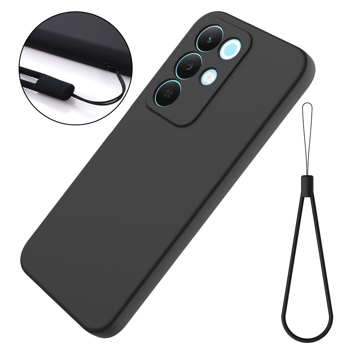 Realme C100 EIDERWOOD Silicone Case with Strap - Black