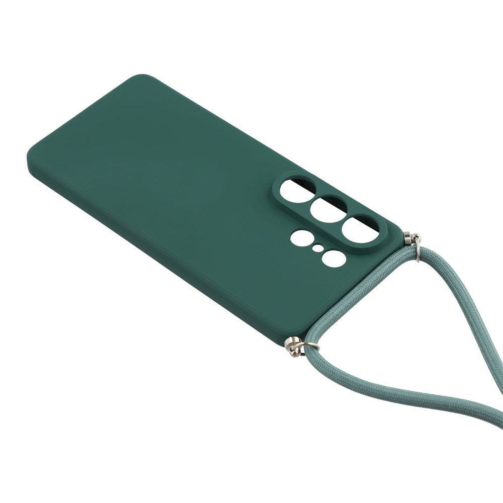 Samsung Galaxy S26 Ultra EIDERWOOD Lined Flexible Plastic Case w. Strap - Dark Green